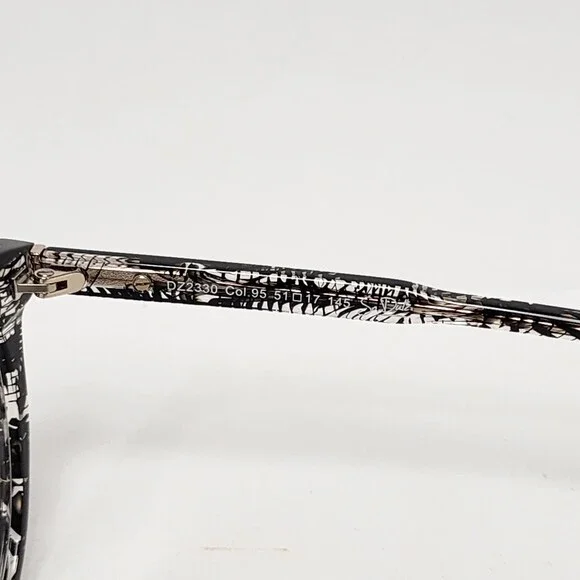 DUTZ DZ2330 Women's Square Glasses in Clear / Black Scribble | 51mm - Picture 9 of 11